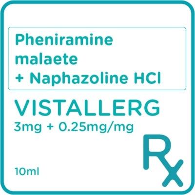 VISTALLERG Pheniramine maleate 3 mg + Naphazoline hydrochloride 0.25 mg Ophthalmic Drops 10ml [PRESCRIPTION REQUIRED]