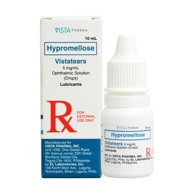 VISTATEARS Hypromellose 5mg/5mL Ophthalmic drops 10mL [PRESCRIPTION REQUIRED]