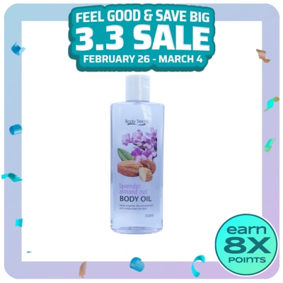 BODY TREATS Body Oil Lavender Almond Nut 250ml