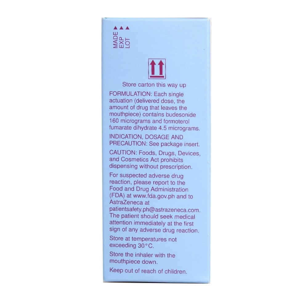 Budesonide 160mcg + Formoterol fumarate dihydrate 4.5mcg Metered Dose Inhaler 1 Dose [PRESCRIPTION REQUIRED]