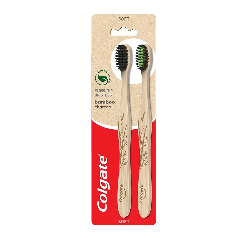 Natural Bamboo Charcoal Toothbrush Twin Pack (Soft)