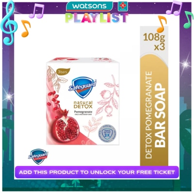 SAFEGUARD SAFEGUARD Detox Face and Body Bar Pomegranate 108gx3