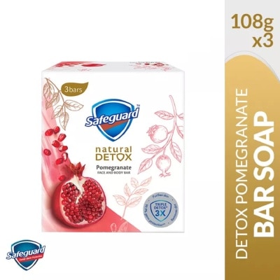 SAFEGUARD Detox Face and Body Bar Pomegranate 108gx3