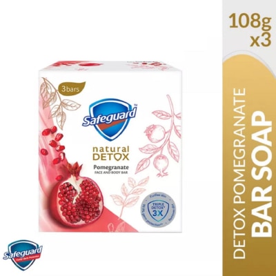 SAFEGUARD - SAFEGUARD SAFEGUARD Detox Face and Body Bar Pomegranate 108gx3