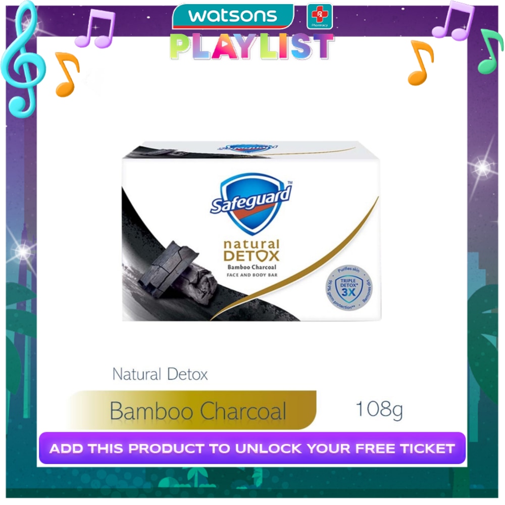 SAFEGUARD Detox Face and Body Bar Charcoal 108g