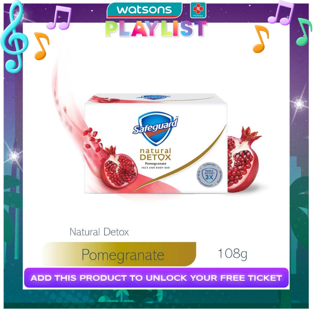 SAFEGUARD Detox Face and Body Bar Pomegranate 108g
