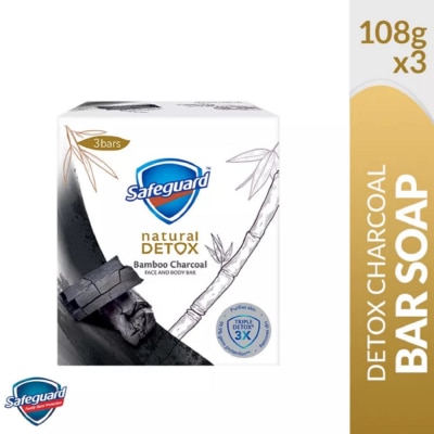 SAFEGUARD - SAFEGUARD SAFEGUARD Detox Face and Body Bar Charcoal 108gx3