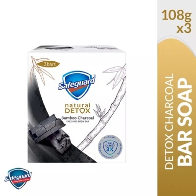 SAFEGUARD SAFEGUARD Detox Face and Body Bar Charcoal 108gx3