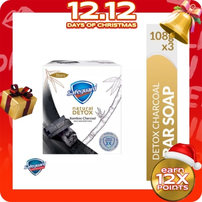 SAFEGUARD SAFEGUARD Detox Face and Body Bar Charcoal 108gx3