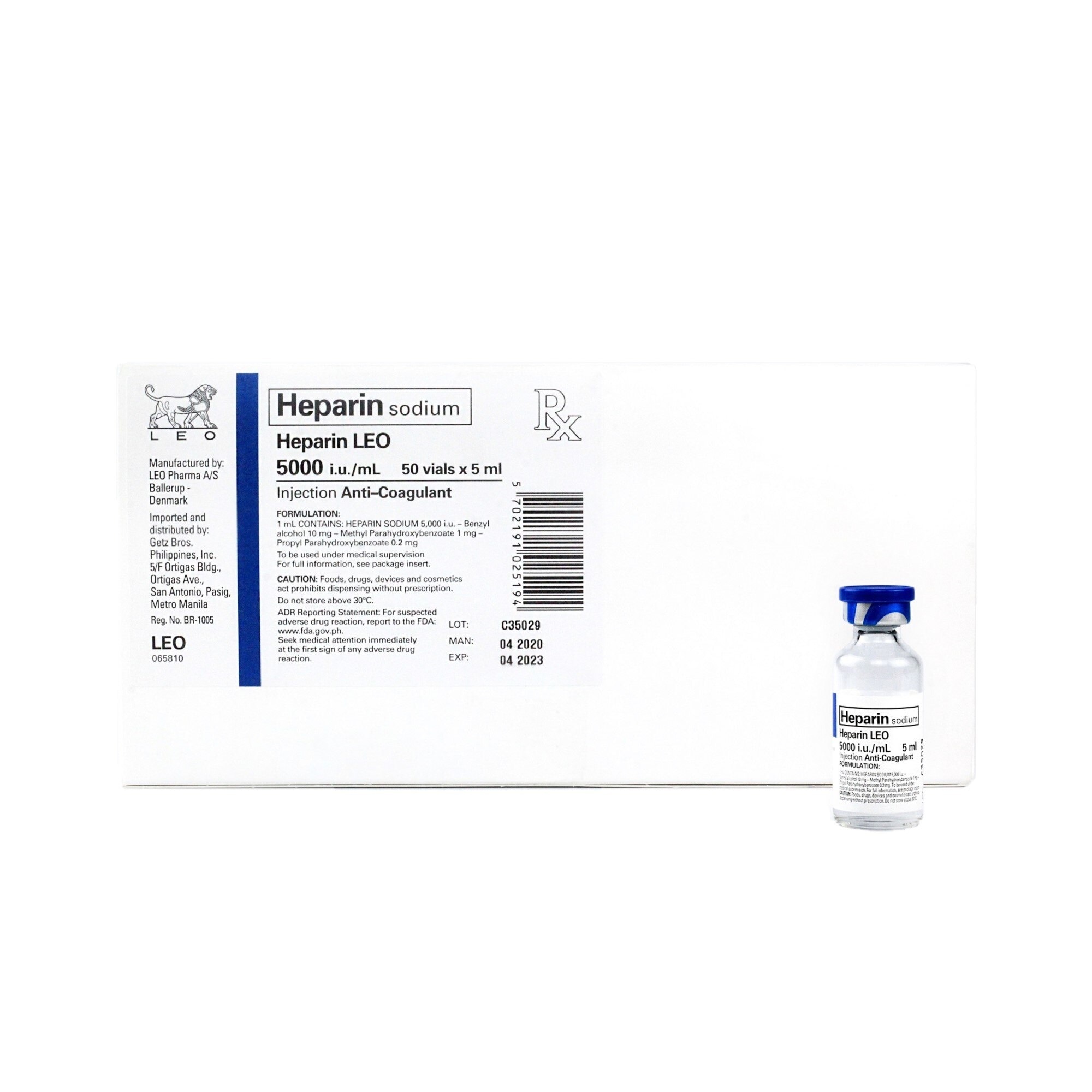 LEO Heparin 50000IU/ml [PRESCRIPTION REQUIRED]