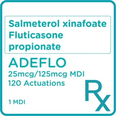 ADEFLO Salmeterol 25mcg + Fluticasone propionate 125mcg Metered Dose Inhaler 120 Actuations [PRESCRIPTION REQUIRED]