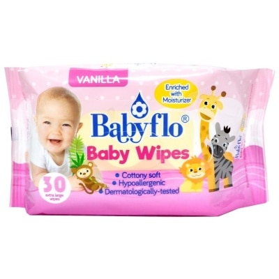 BABYFLO Baby Wipes Vanilla 30s