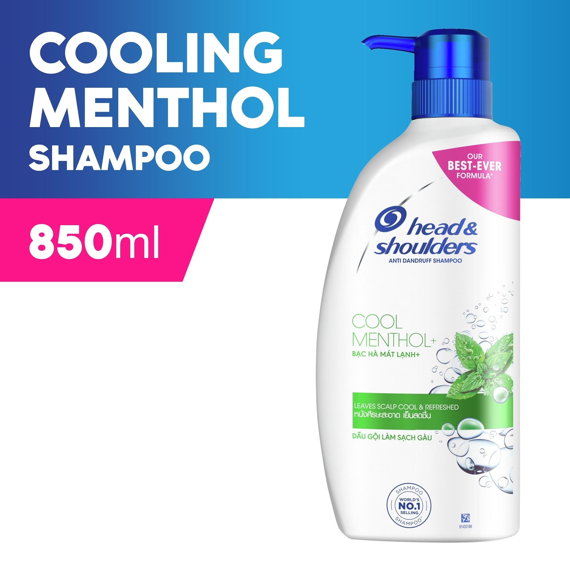 Cool Menthol Anti-Dandruff Scalp Care Hair Shampoo 850mL