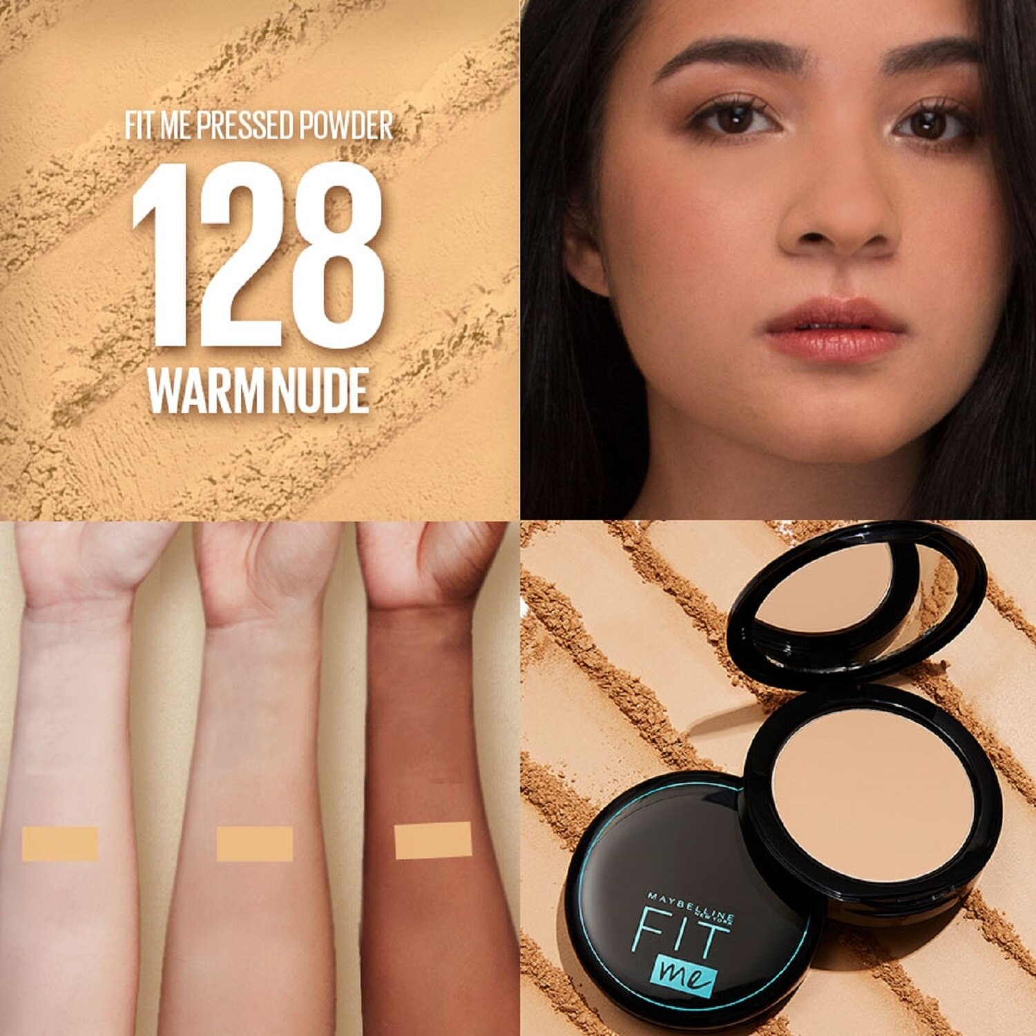 Fit Me Compact Powder [12HR Oil Control] - 128 Warm Nude