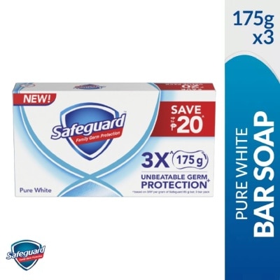 SAFEGUARD Bsoap Pure White 175g x 3