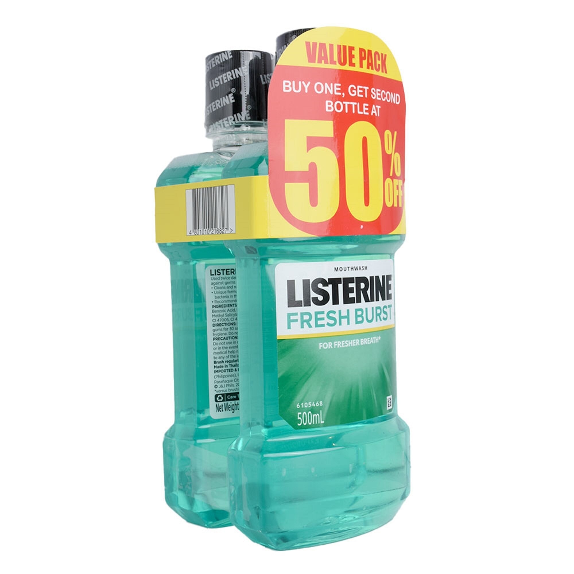 Mouthwash Fresh Brust 500ml Buy 1 Get 2nd Bottle at 50% OFF