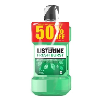 LISTERINE Mouthwash Fresh Brust 500ml Buy 1 Get 2nd Bottle at 50% OFF