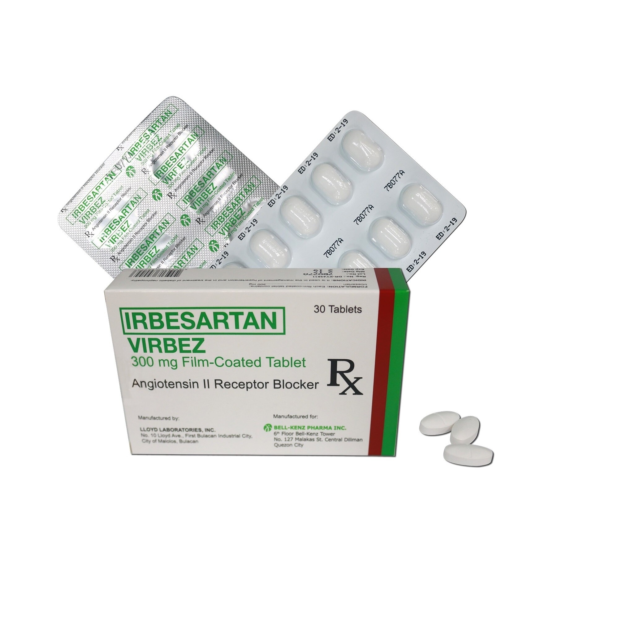 VIRBEZ Irbesartan 300Mg Sold Per Piece [Prescription Required]