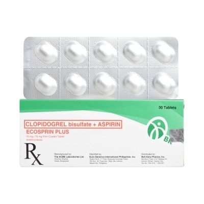 ECOSPIRIN Plus 75 mg / 75 mg 1 Film-Coated Tablet (sold per piece) [PRESCRIPTION REQUIED]