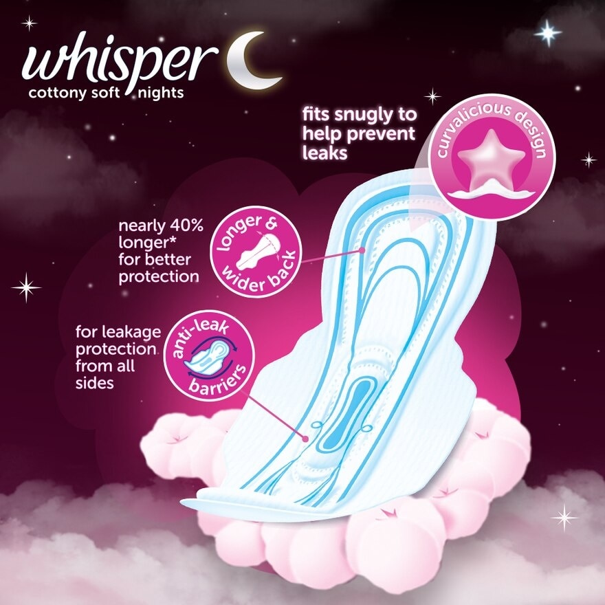 Cottony Clean Heavy Flow / X-Long Overnight Wings 4 Pads [SANITARY NAPKIN]