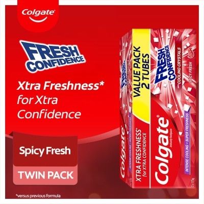 COLGATE Fresh Confidence Spicy Fresh Toothpaste for Fresh Breath 175g Twin Pack