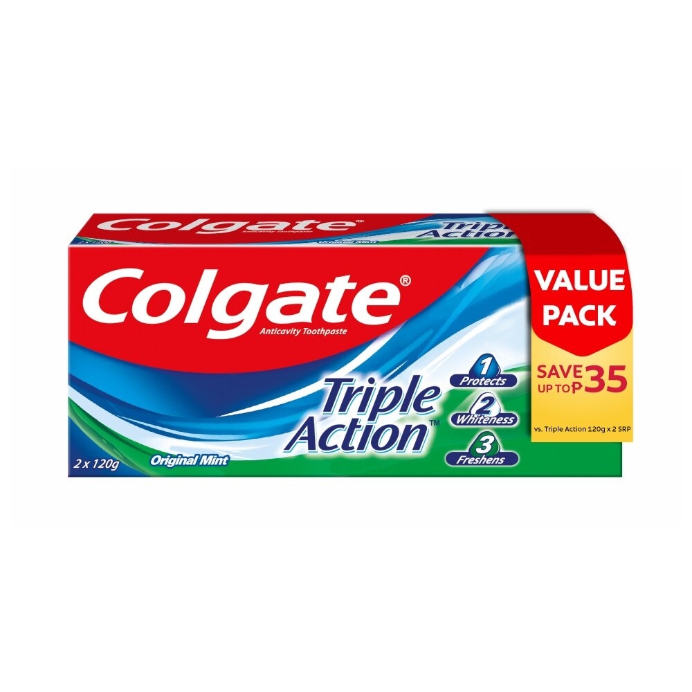 Triple Action Anti-Cavity Family Toothpaste 120g Twin Pack