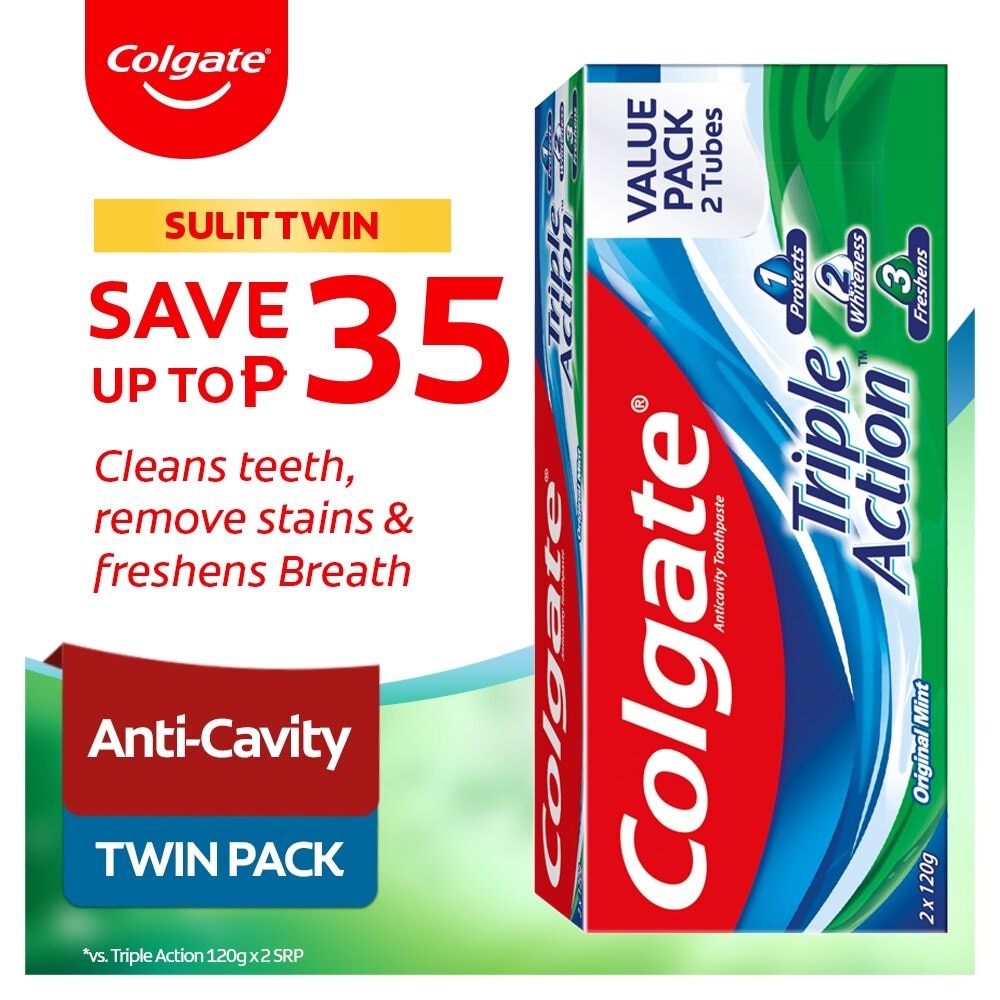 Triple Action Anti-Cavity Family Toothpaste 120g Twin Pack