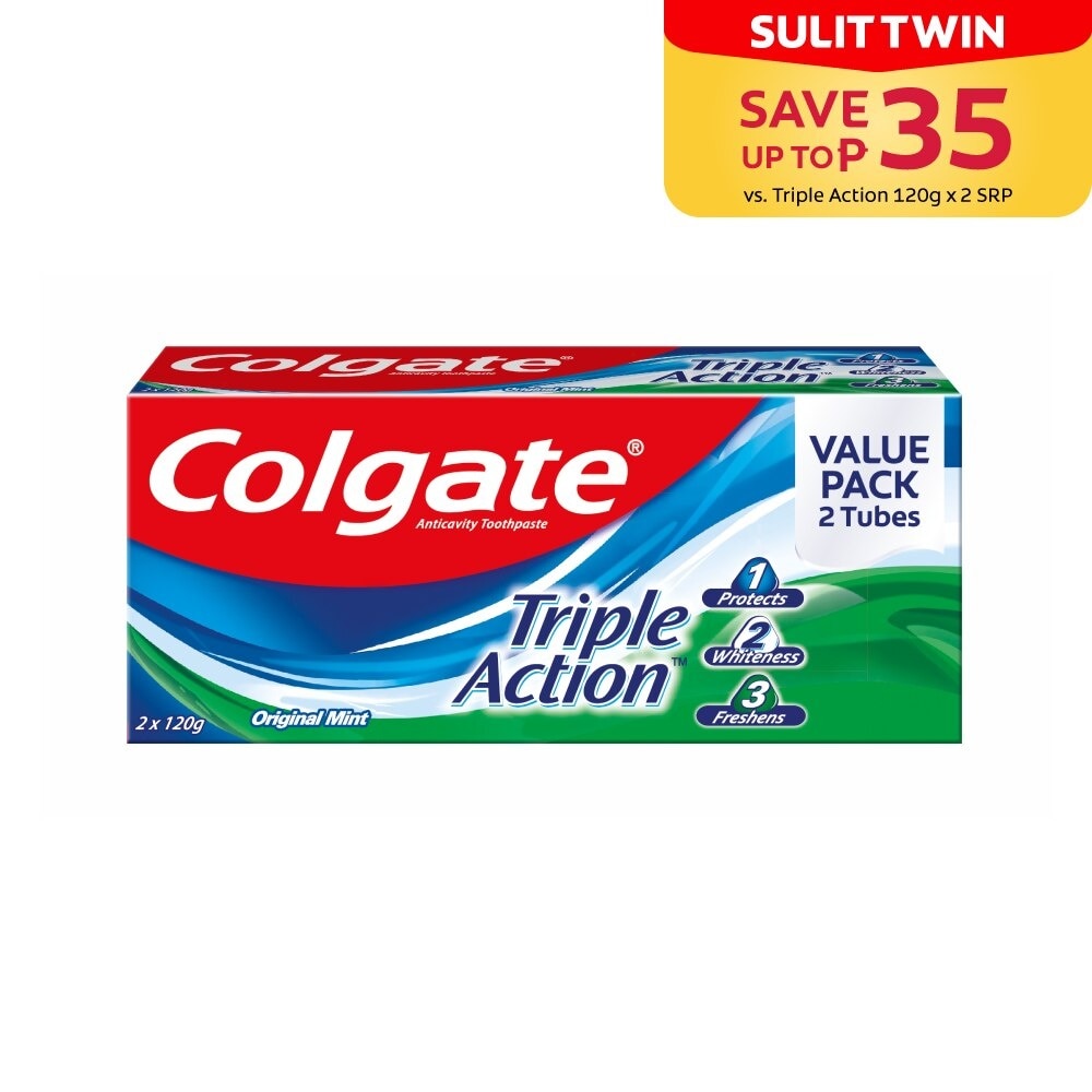 Triple Action Anti-Cavity Family Toothpaste 120g Twin Pack