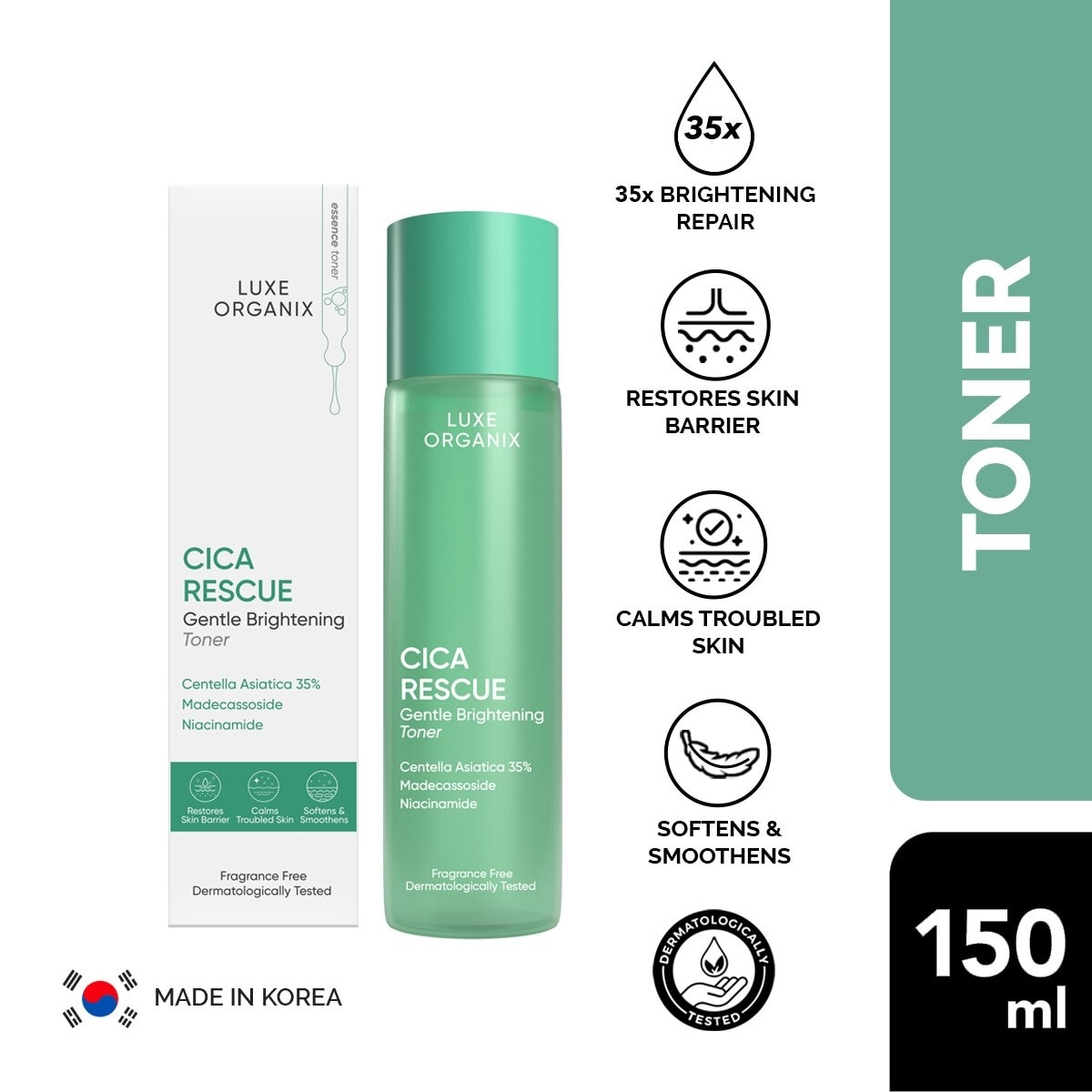 Luxe Organix Cica Rescue Gentle Brightening Toner 150ml