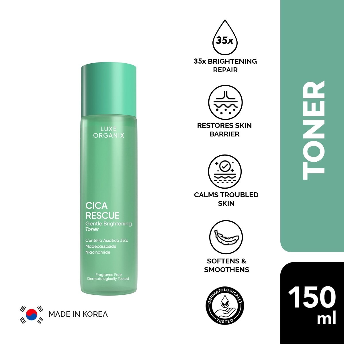 Luxe Organix Cica Rescue Gentle Brightening Toner 150ml