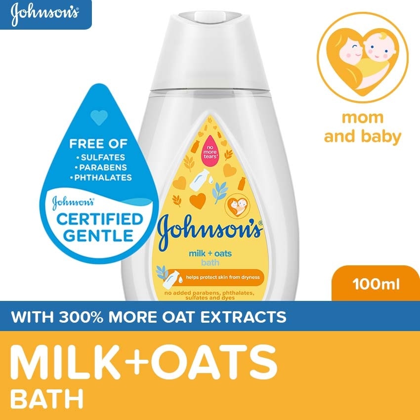 Johnson's Milk + Oats Baby Bath 100ml - Baby Essentials, Baby Care, Baby Wash Body Wash For Baby