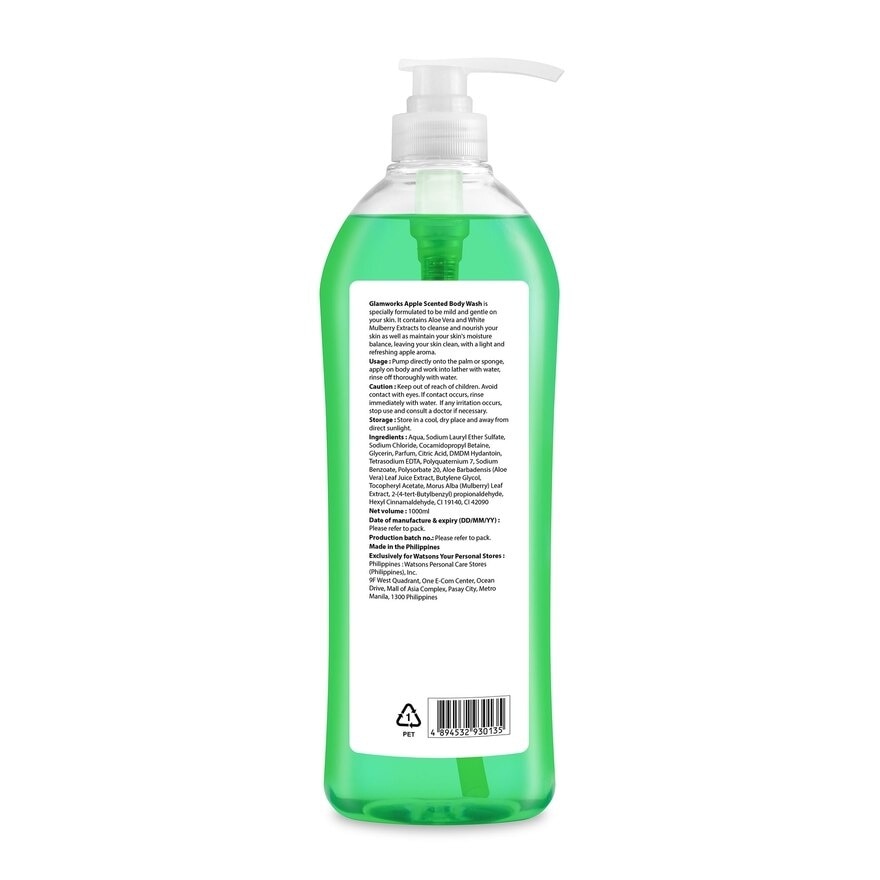 Bath and Body Essentials Fresh Apple Scented Body Wash 1L