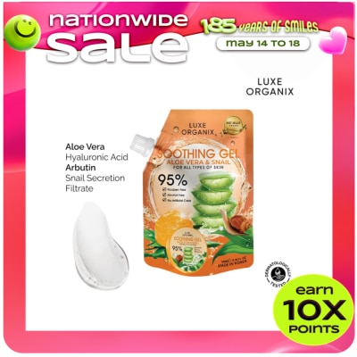 LUXE ORGANIX - Luxe Organix Snail & Aloe Soothing Gel 95% 100ml Sachet