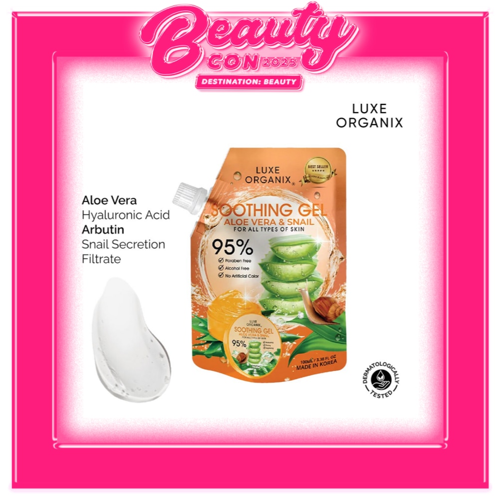 Luxe Organix Snail & Aloe Soothing Gel 95% 100ml Sachet