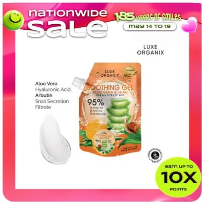 LUXE ORGANIX - Luxe Organix Snail & Aloe Soothing Gel 95% 100ml Sachet