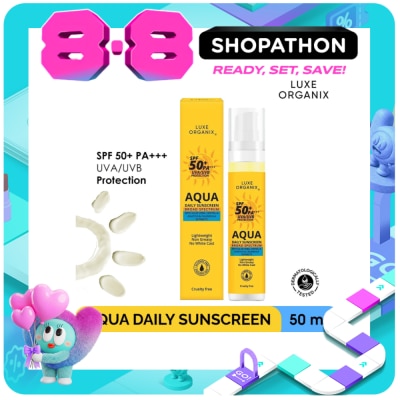 LUXE ORGANIX - Luxe Organix Aqua Daily Sunscreen SPF50+ PA*** UVA/UVB Protection 50ml image