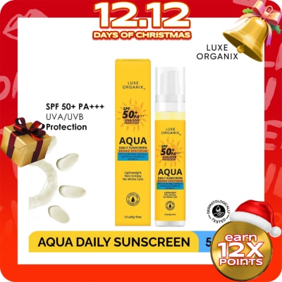 LUXE ORGANIX Luxe Organix Aqua Daily Sunscreen SPF50+ PA*** UVA/UVB Protection 50ml