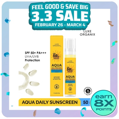 LUXE ORGANIX Luxe Organix Aqua Daily Sunscreen SPF50+ PA*** UVA/UVB Protection 50ml