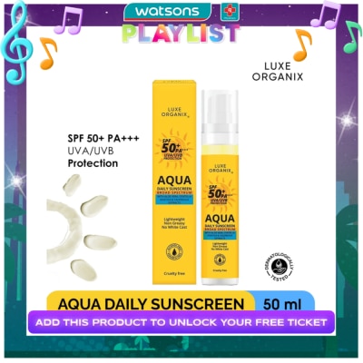 LUXE ORGANIX Luxe Organix Aqua Daily Sunscreen SPF50+ PA*** UVA/UVB Protection 50ml