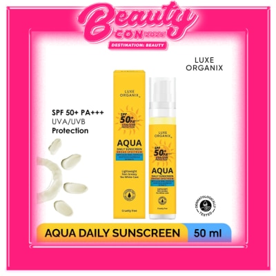 LUXE ORGANIX Luxe Organix Aqua Daily Sunscreen SPF50+ PA*** UVA/UVB Protection 50ml