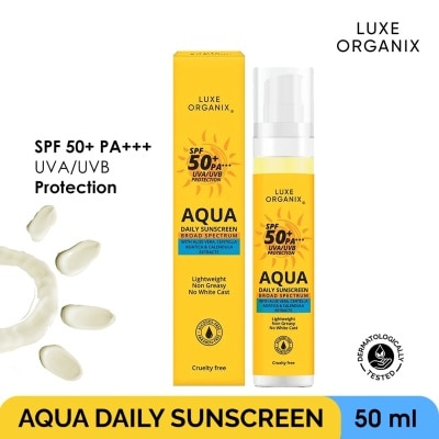 LUXE ORGANIX Luxe Organix Aqua Daily Sunscreen SPF50+ PA*** UVA/UVB Protection 50ml