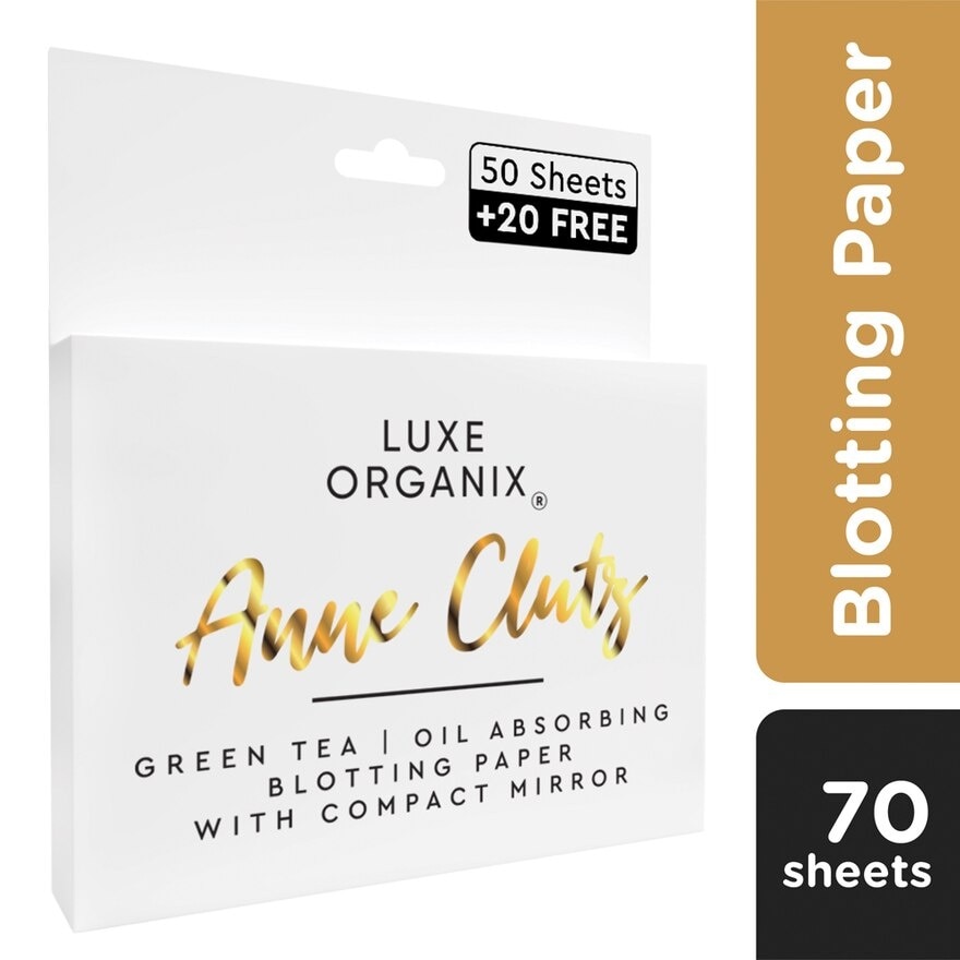 Luxe Organix Blotting Paper With Compact Mirror By Anne Clutz 70 Sheets