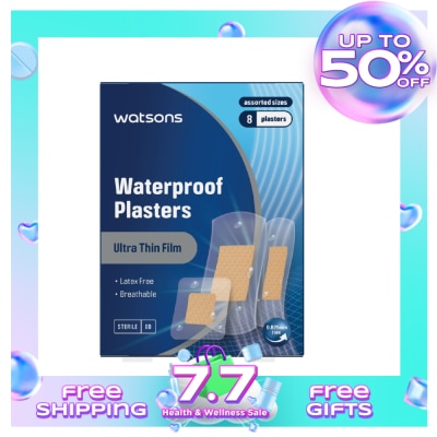 WATSONS Waterproof Plasters Assorted Size 8s
