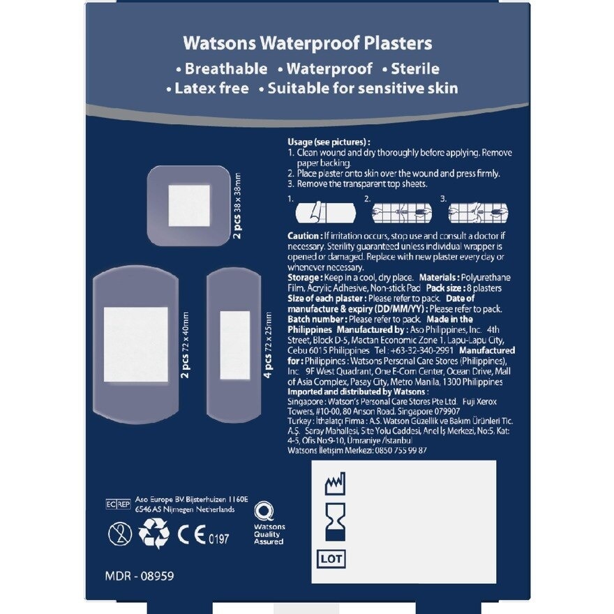 Waterproof Plasters Assorted Size 8s