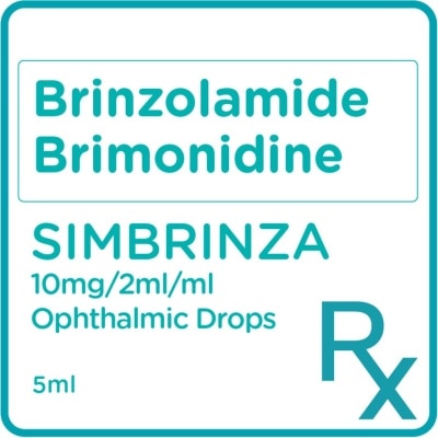 SIMBRINZA Brinzolamide + Brimonidine 10mg/2mL/mL Eye Drops 5mL [PRESCRIPTION REQUIRED]