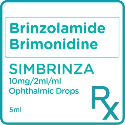 SIMBRINZA, Brinzolamide + Brimonidine 10mg/2mL/mL Eye Drops 5mL ...