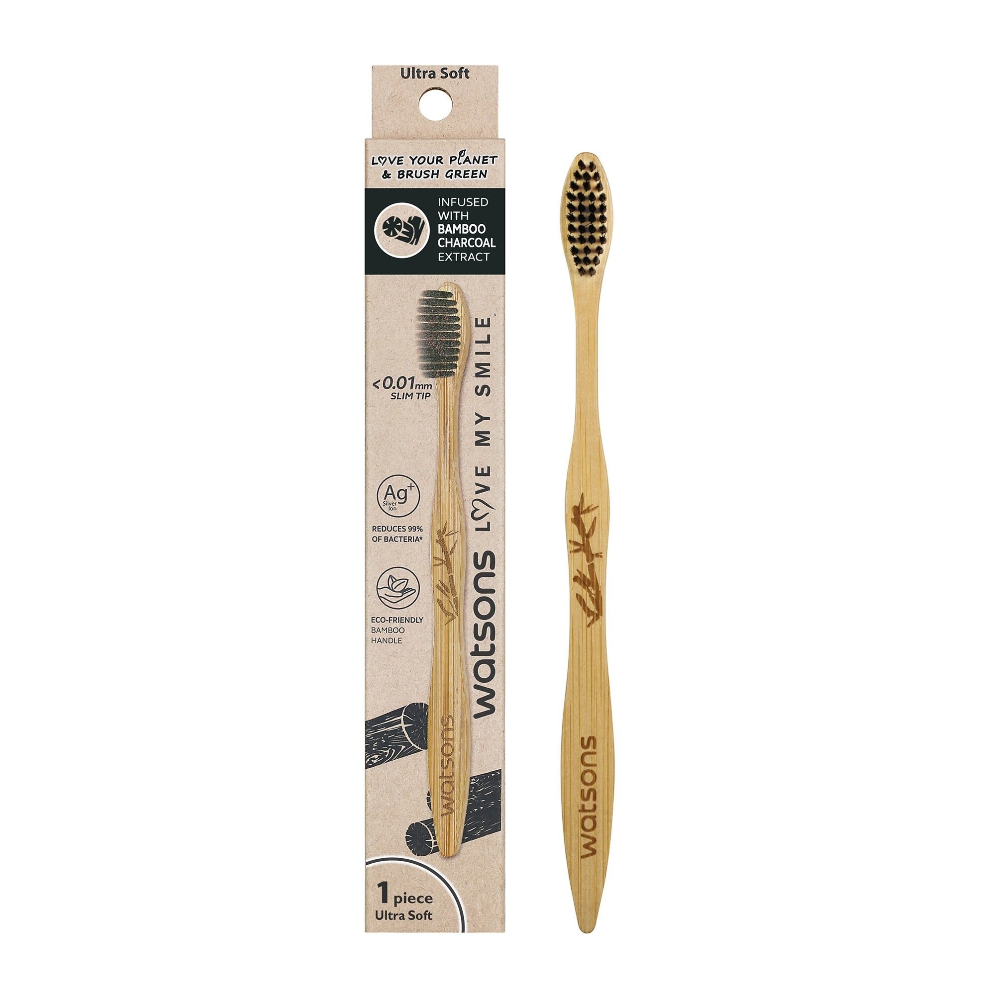 Charcoal Bamboo Ultra Soft Toothbrush 1pc