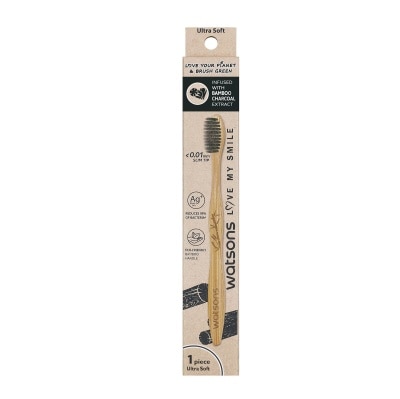 WATSONS Charcoal Bamboo Ultra Soft Toothbrush 1pc