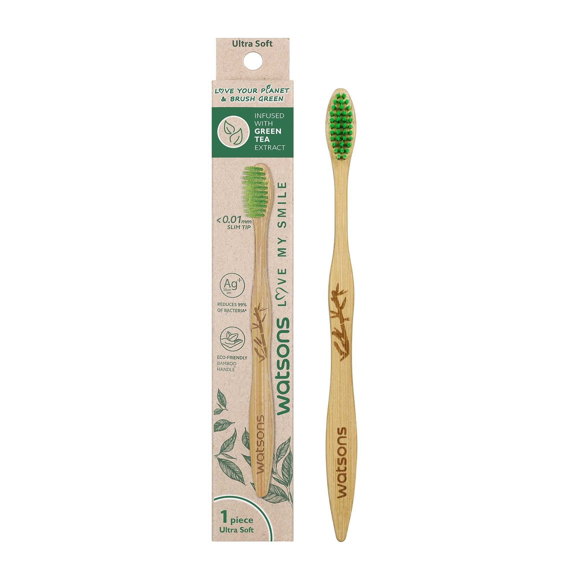 Green Tea Exctract Bamboo Ultra Soft Toothbrush 1pc