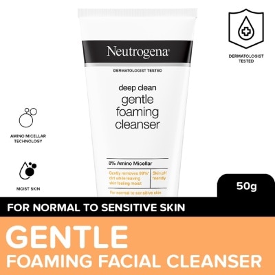 NEUTROGENA Neutrogena Deep Clean Gentle Foaming Cleanser 50g - Moisturizing Facial Wash for Combination Skin